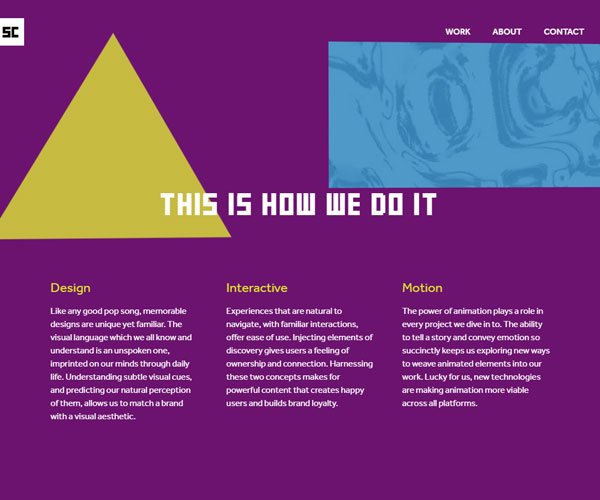 內容頁面獨特的用色和設計感